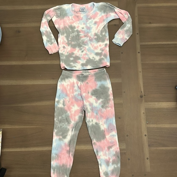 B steps Tie Dye Waffle Pajama Set - Picture 1 of 6